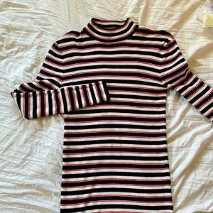 Forever 21 striped black and red long sleeved dress